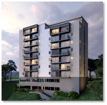 Render del proyecto Nogalia entre las montañas