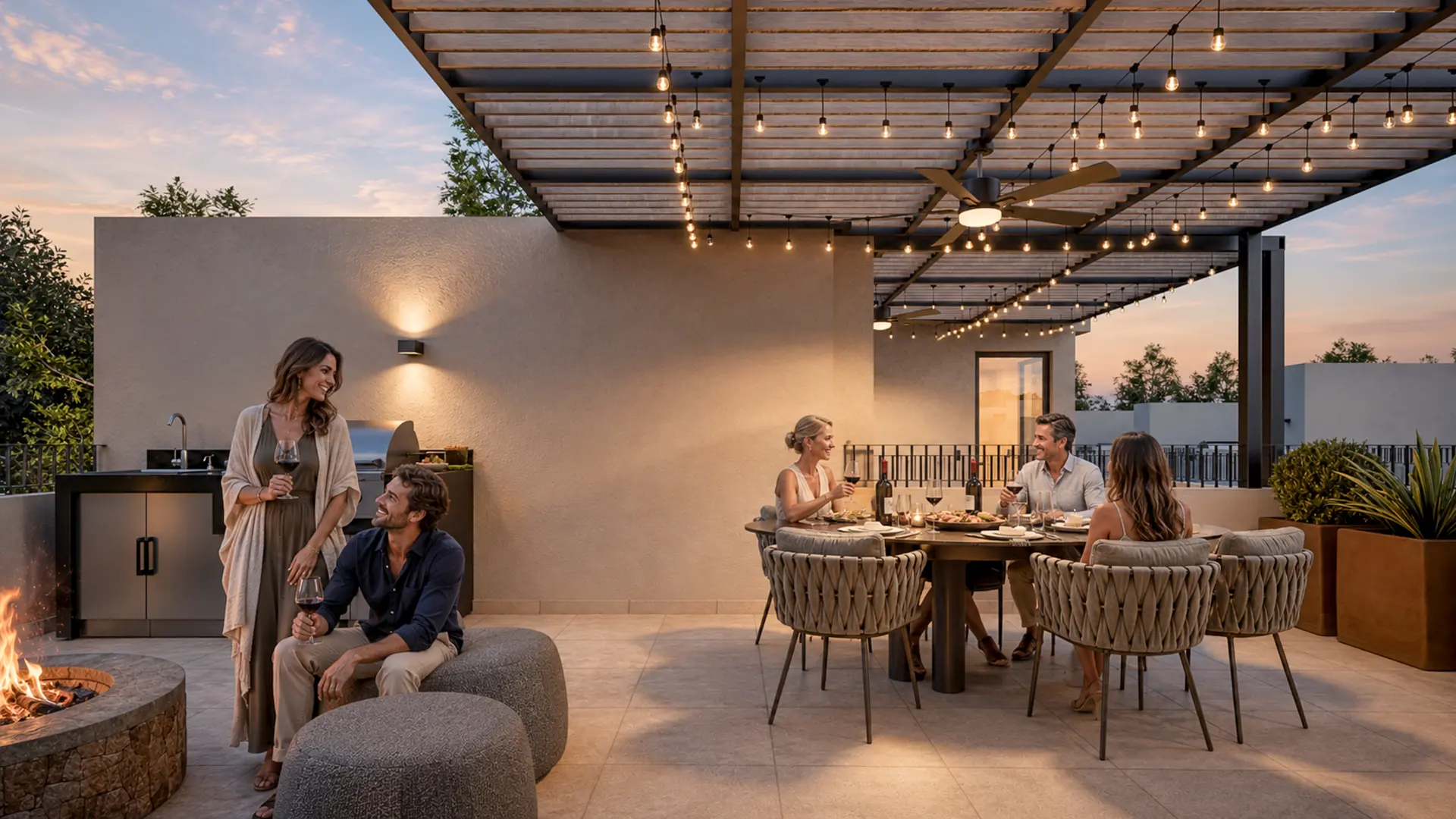 Rooftop y terraza social en Nogalia