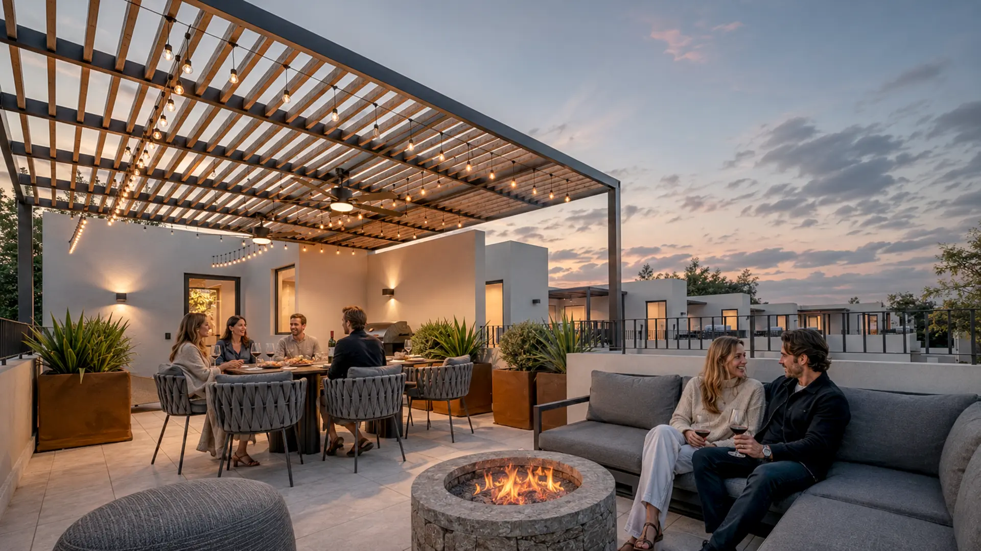 Rooftop y terraza social en Nogalia